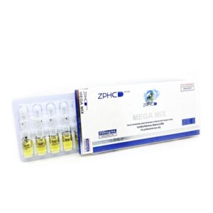 Mega Mix ZPHC 250 mg/ml — box with 10 × 1 ml ampoules (Test E 50 + Tren E 50 + Deca 100 + Test C 50)